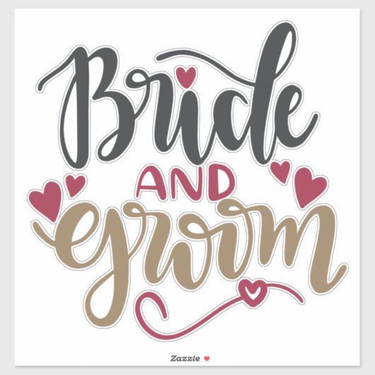 Bride en Groom Contour Sticker (Vel)
