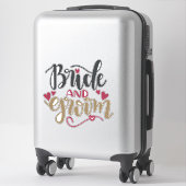 Bride en Groom Contour Sticker (Koffer)