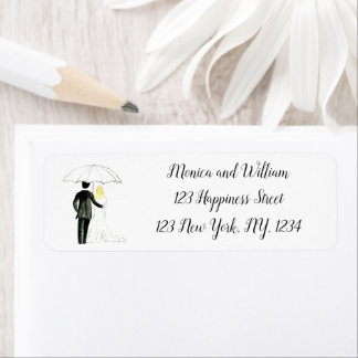 Bride en Groom Couple Elegant Classic Wedding Etiket