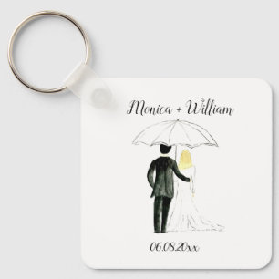 Bride en Groom Couple Elegant Date Wedding Sleutelhanger