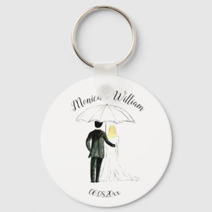 Bride en Groom Couple Elegant Date Wedding Sleutelhanger