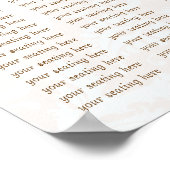 Bride en Groom Damask-zitplaatje voor Ontvangst Poster (Hoek)