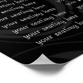 Bride en Groom Damask-zitplaatje voor Ontvangst Poster (Hoek)