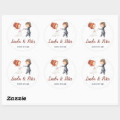 Bride en Groom Dancing Wedding Personalized Ronde Sticker (Vel)