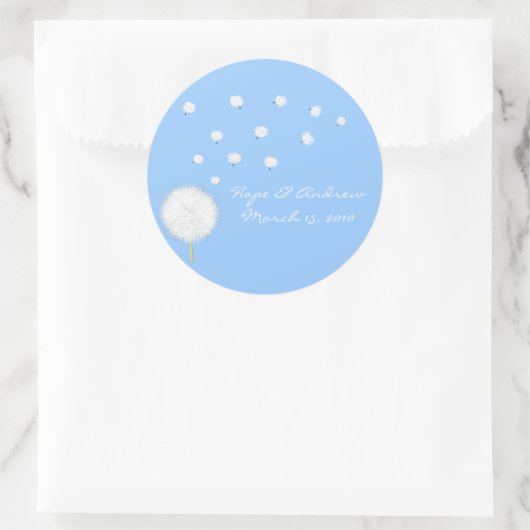 Bride en Groom Dandelion Sticker (Tas)