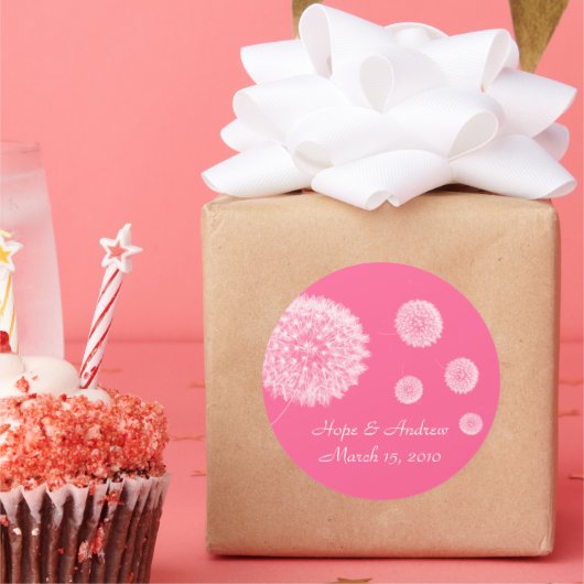 Bride en Groom Dandelion Sticker (Feest)