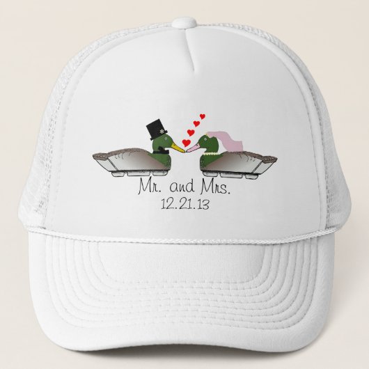 Bride en Groom Duck Decoys Trucker Pet (Voorkant)
