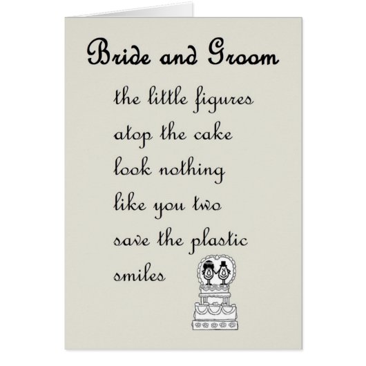 Bride en Groom - een grappig trouwgedicht (Voorkant)