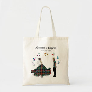 Bride en Groom Elegant Wedding Dance personalisere Tote Bag