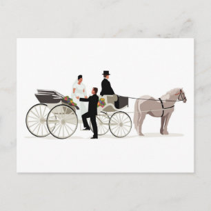 Bride en Groom en een bruiloft Briefkaart