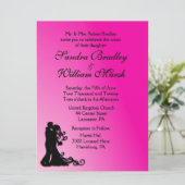 Bride en Groom Fuchsia Kaart (Staand voorkant)