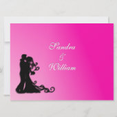 Bride en Groom Fuchsia Kaart (Achterkant)