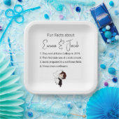 Bride en Groom Fun Facts Papieren Bordje (Feest)
