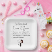 Bride en Groom Fun Facts Papieren Bordje (Feest)