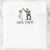 Bride en Groom Game Over Ronde Sticker (Tas)