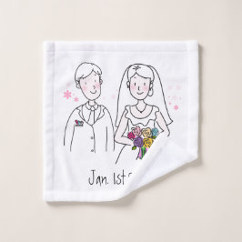Bride en Groom gepersonaliseerd Bad Handdoek