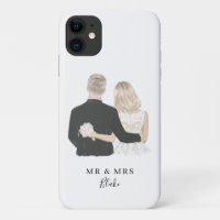 Bride en Groom Illustration Hoesje-Mate iPhone Cas