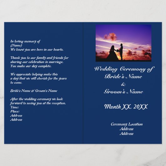 Bride en Groom in Sunset Fold Program Flyer (Voorkant)