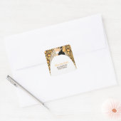 Bride en Groom Leopard Print Wedding Vierkante Sticker (Envelop)