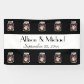 Bride en Groom Mason Jars Kies uw kleur Spandoek (Horizontaal)