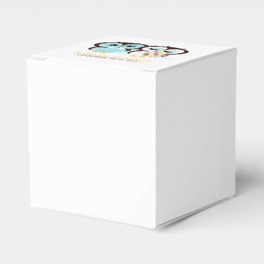 Bride en Groom Owls Wedding Bedankdoosjes (Voorkant Zijde)