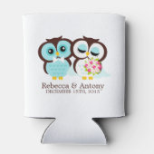 Bride en Groom Owls Wedding Blikjeskoeler (Achterkant)