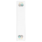 Bride en Groom Owls Wedding Korte Tafelloper (Voorkant)