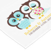 Bride en Groom Owls Wedding Korte Tafelloper (Hoek)