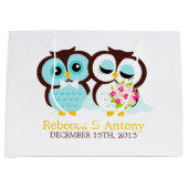 Bride en Groom Owls Wedding Large Cadeautasje (Voorkant)