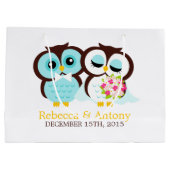 Bride en Groom Owls Wedding Large Cadeautasje (Achterkant)