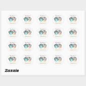 Bride en Groom Owls Wedding Ronde Sticker (Vel)