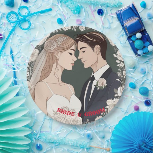 BRIDE EN GROOM PAPIEREN BORDJE (Feest)