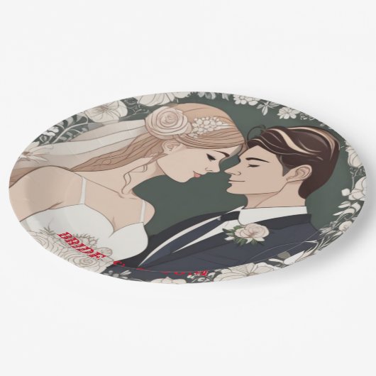 BRIDE EN GROOM PAPIEREN BORDJE (Gekanteld)