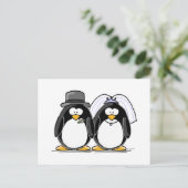 Bride en Groom Penguins Briefkaart (Staand voorkant)