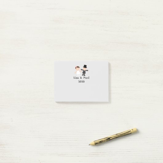 Bride en Groom Post-it® Notes (Op bureau)