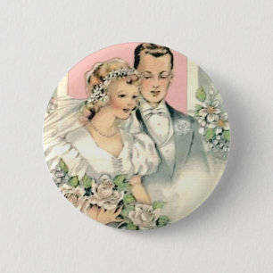 Bride en Groom Ronde Button 5,7 Cm