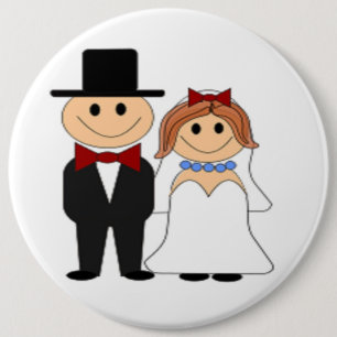 BRIDE EN GROOM RONDE BUTTON 6,0 CM