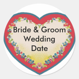 Bride en Groom Ronde Sticker