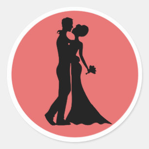 Bride en Groom Ronde Sticker