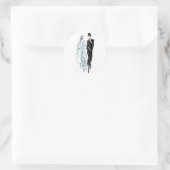 Bride en Groom Ronde Sticker (Tas)