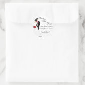 Bride en Groom Ronde Sticker (Tas)