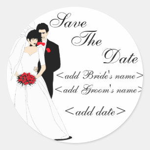 Bride en Groom Ronde Sticker