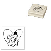Bride en Groom Rubber Stamp Rubberstempel (Gestempeld)