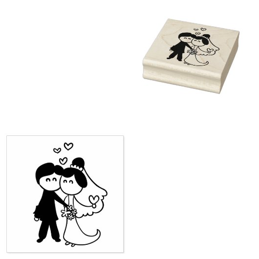 Bride en Groom Rubberstempel (Gestempeld)