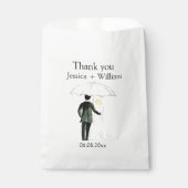 Bride en Groom Rustic Modern Elegant Wedding Bedankzakje (Voorkant)