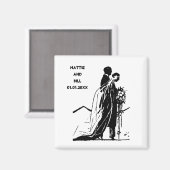 Bride en Groom Silhouette Magneet (Voorkant / Achterkant)