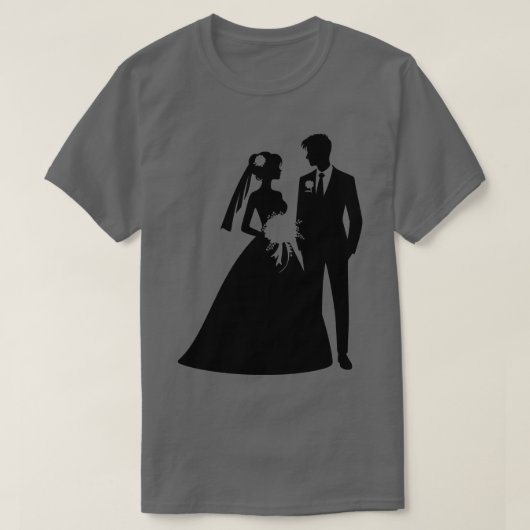 Bride en Groom Silhouette T-shirt (Design voorkant)