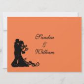 Bride en Groom Sinaasappel Kaart (Achterkant)