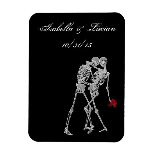 Bride en Groom Skeleton Gothic Vampire Wedding Magneet (Verticaal)