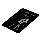 Bride en Groom Skeleton Gothic Vampire Wedding Magneet (Linkerzijde)